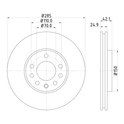 HELLA Bremsscheibe PRO 8DD 355 109-241