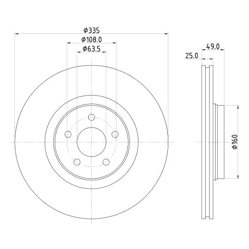 HELLA Bremsscheibe PRO High Carbon 8DD 355 134-631