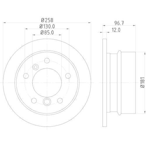 HELLA Bremsscheibe PRO High Carbon 8DD 355 128-401