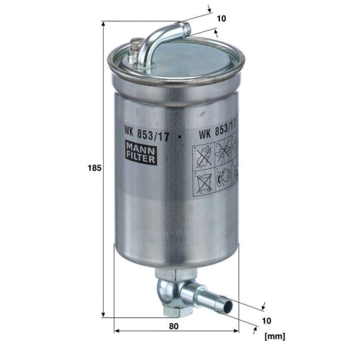 MANN-FILTER Kraftstofffilter WK 853/17