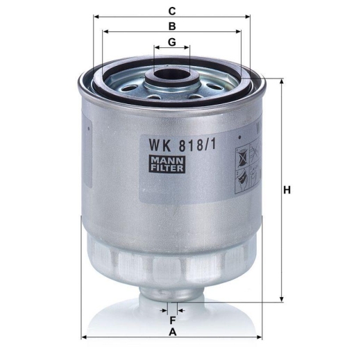 MANN-FILTER Kraftstofffilter WK 818/1