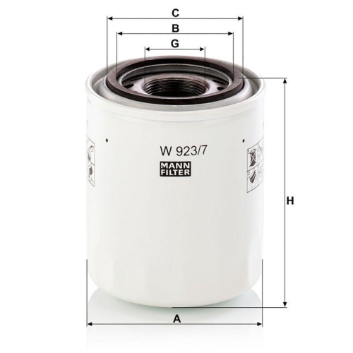 MANN-FILTER Filter, Arbeitshydraulik W 923/7