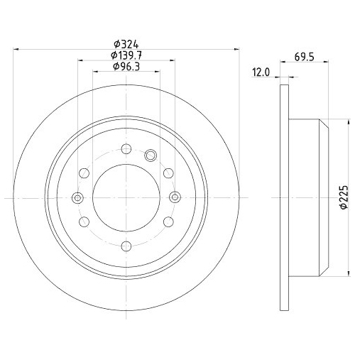HELLA Bremsscheibe 8DD 355 114-041