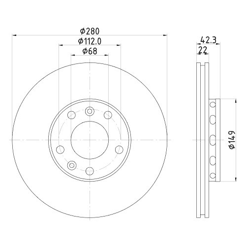 HELLA Bremsscheibe 8DD 355 113-321