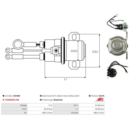 AS-PL Magnetschalter, Starter AS SS1040
