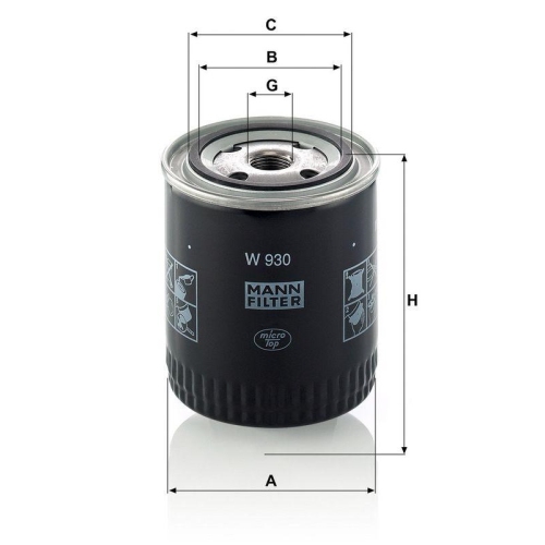 MANN-FILTER Filter, Arbeitshydraulik W 930