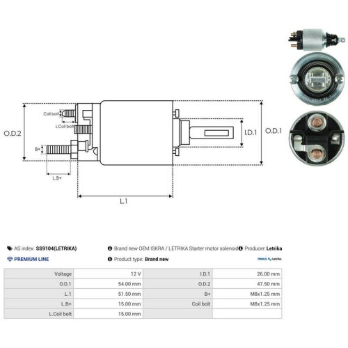 AS-PL Magnetschalter, Starter Letrika SS9104(LETRIKA)