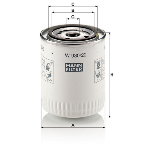 MANN-FILTER &Ouml;lfilter W 930/20
