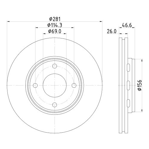 HELLA Bremsscheibe 8DD 355 116-531