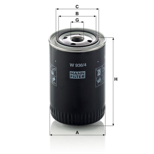 MANN-FILTER Filter, Arbeitshydraulik W 936/4