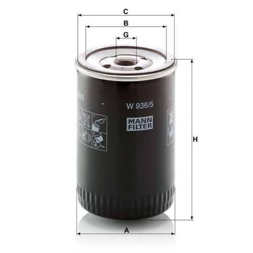 MANN-FILTER &Ouml;lfilter W 936/5