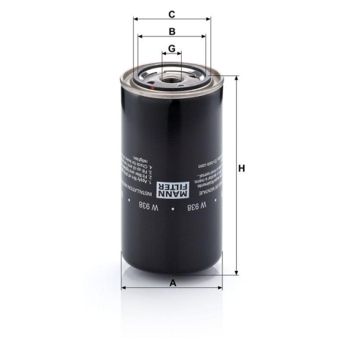 MANN-FILTER &Ouml;lfilter W 938