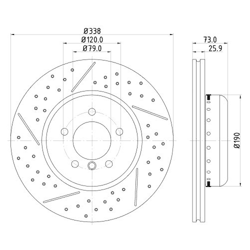 HELLA Bremsscheibe PRO High Carbon 8DD 355 123-041