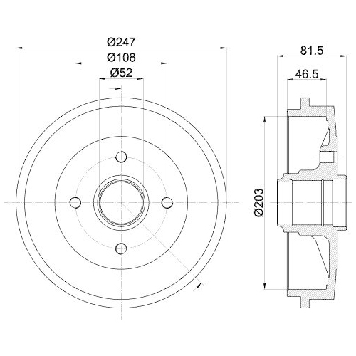 HELLA Bremstrommel 8DT 355 300-481