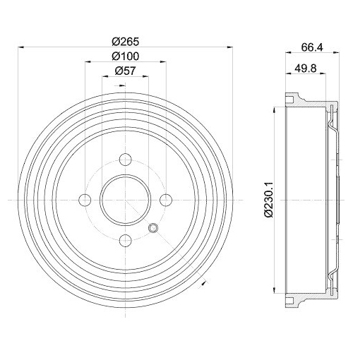 HELLA Bremstrommel 8DT 355 303-471