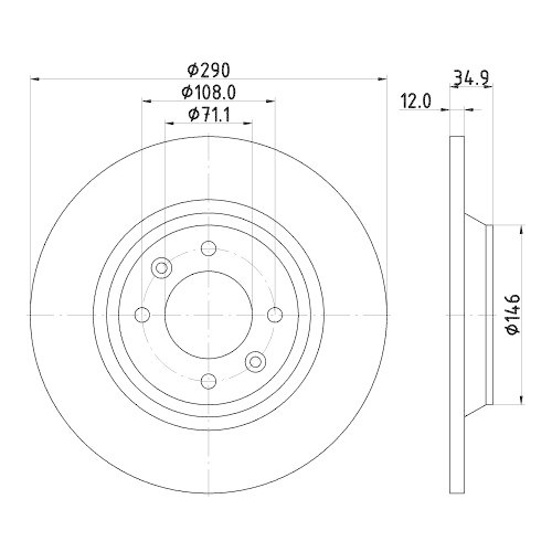 HELLA Bremsscheibe PRO 8DD 355 117-291