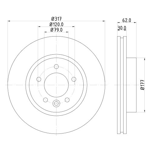HELLA Bremsscheibe PRO High Carbon 8DD 355 129-471