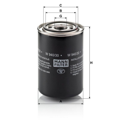 MANN-FILTER &Ouml;lfilter W 940/30