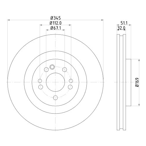 HELLA Bremsscheibe PRO 8DD 355 107-221