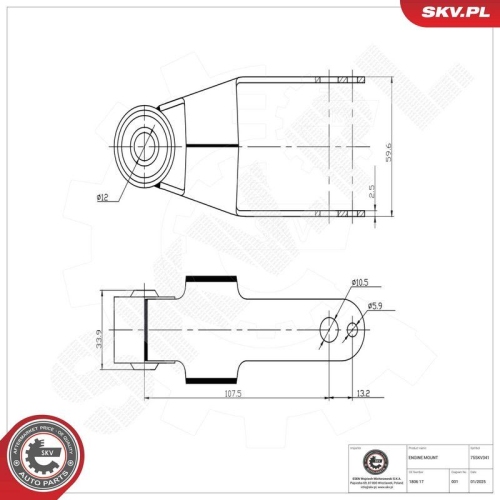 ESEN SKV Lagerung, Motor 75SKV341