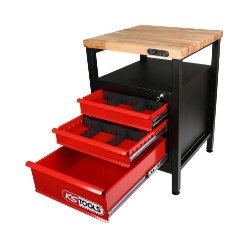 Werkbank mit 3 Schubladen, H840xB600xT600mm KS TOOLS 865.0010
