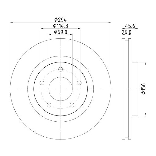 HELLA Bremsscheibe PRO High Carbon 8DD 355 129-041