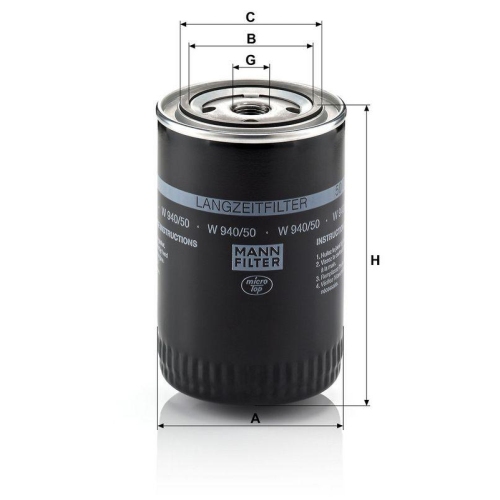 MANN-FILTER &Ouml;lfilter W 940/50