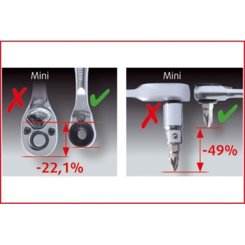 1/4 Zoll Bit-Umschaltknarre mit Steckadapter f&uuml;r Steckn&uuml;sse KS TOOLS 918.1595
