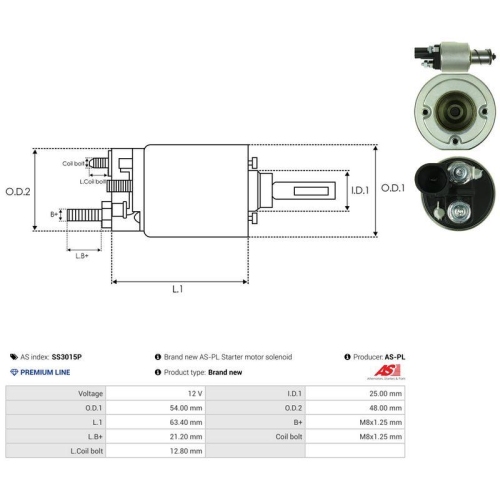 AS-PL Magnetschalter, Starter AS SS3015P