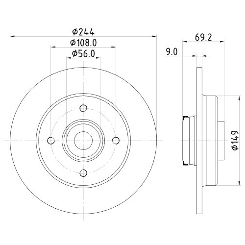 HELLA Bremsscheibe PRO 8DD 355 132-161