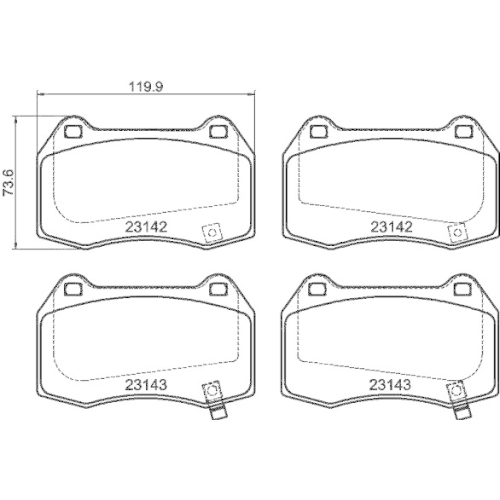 HELLA Bremsbelagsatz, Scheibenbremse 8DB 355 010-681