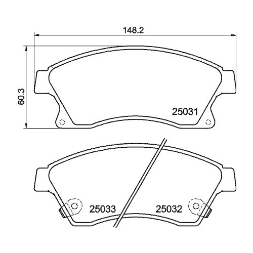 HELLA Bremsbelagsatz, Scheibenbremse 8DB 355 015-231