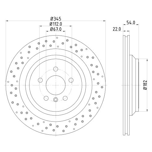 HELLA Bremsscheibe PRO High Carbon 8DD 355 126-281