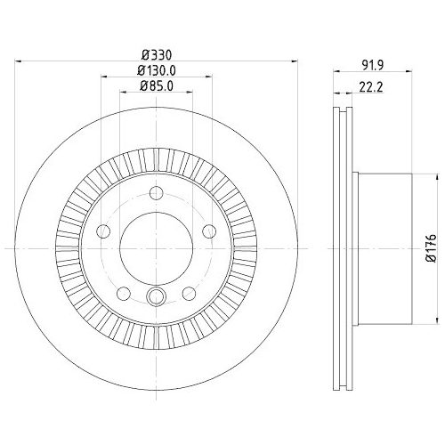 HELLA Bremsscheibe PRO High Carbon 8DD 355 126-331