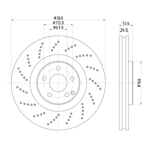HELLA Bremsscheibe PRO High Carbon 8DD 355 126-341