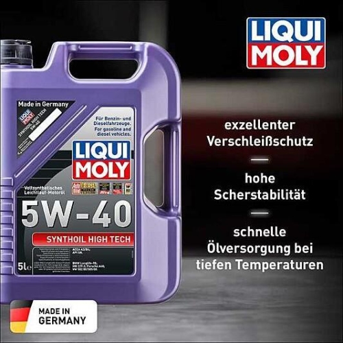 Liqui Moly Synthoil High Tech, 5W-40 Motoröl, 10-Liter 2 Kanister, Art.Nr. 1307