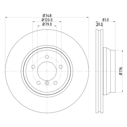 HELLA Bremsscheibe PRO High Carbon 8DD 355 129-781