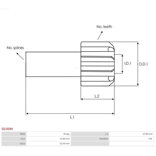 AS-PL Freilaufgetriebe, Starter Brandneu AS-PL