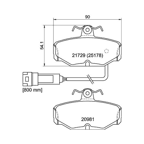 HELLA Bremsbelagsatz, Scheibenbremse 8DB 355 017-631