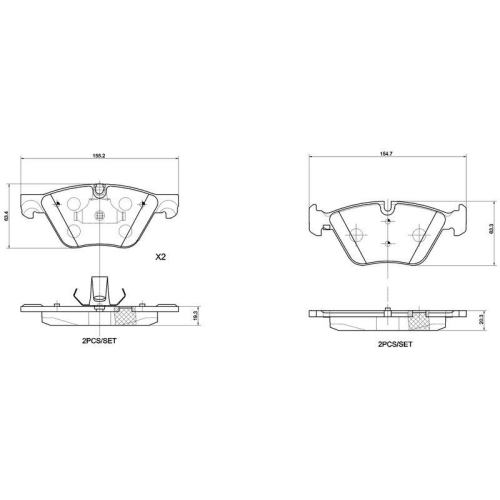 BREMBO Bremsbelagsatz, Scheibenbremse XTRA LINE P 06 060X