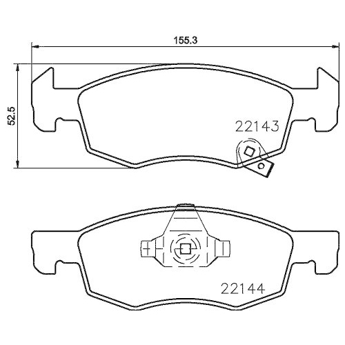 HELLA Bremsbelagsatz, Scheibenbremse 8DB 355 023-261
