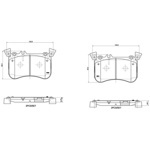 BREMBO Bremsbelagsatz, Scheibenbremse XTRA LINE P 50 121X