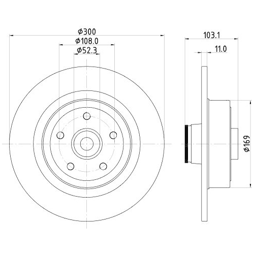 HELLA Bremsscheibe PRO 8DD 355 123-361