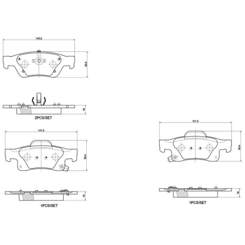 BREMBO Bremsbelagsatz, Scheibenbremse XTRA LINE P 37 016X