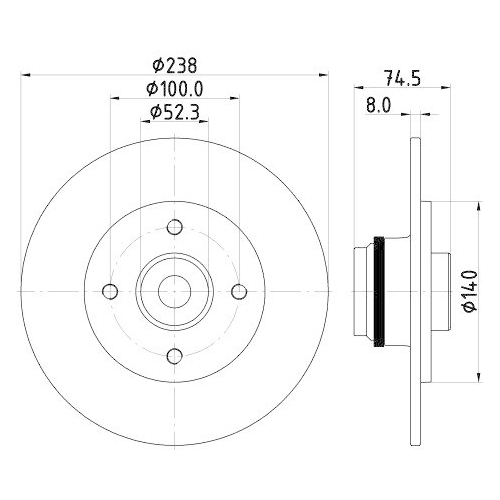 HELLA Bremsscheibe PRO 8DD 355 123-351