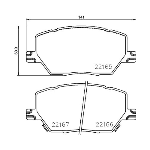 HELLA Bremsbelagsatz, Scheibenbremse 8DB 355 024-711