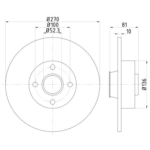 HELLA Bremsscheibe PRO 8DD 355 123-271