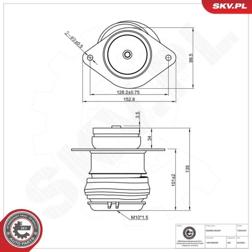 ESEN SKV Lagerung, Motor 75SKV241