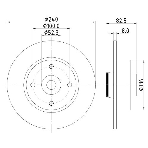 HELLA Bremsscheibe PRO 8DD 355 123-241