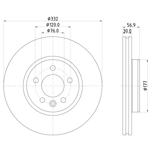 HELLA Bremsscheibe PRO HC 8DD 355 132-561